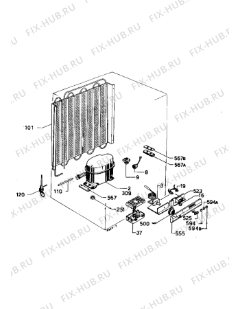 Взрыв-схема холодильника Zanussi ZPL9120F - Схема узла Cooling system 017